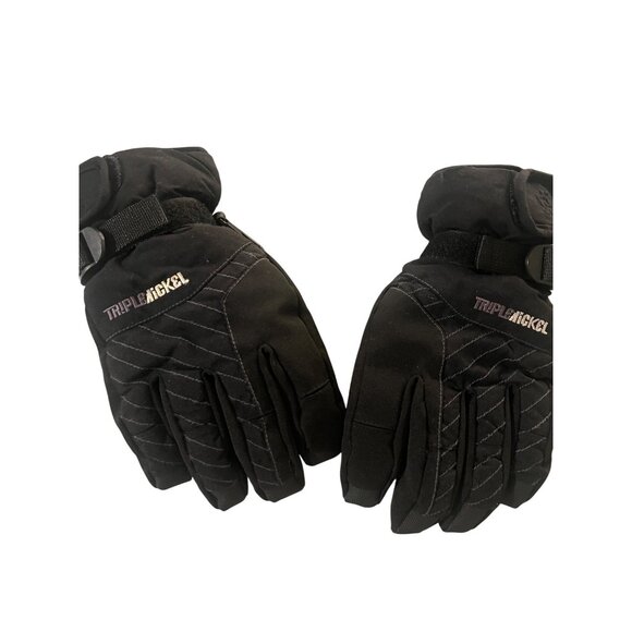 Triple Nickel Insulated Sherpa Ski Gloves  Sz Small  BLACK - Picture 1 of 9